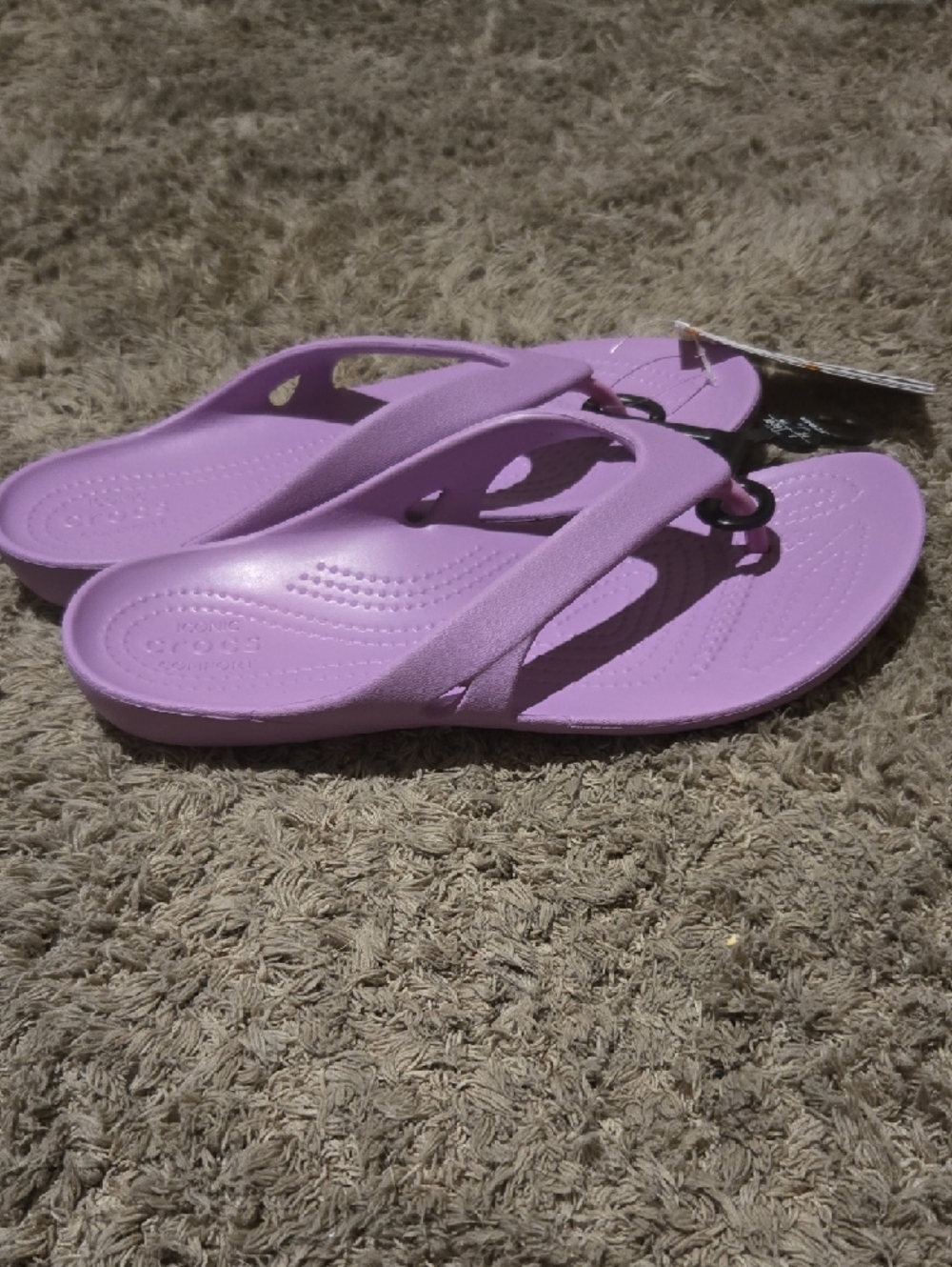 CROCS Lavender Purple Women's Flip Sandals - Picture 6 of 7